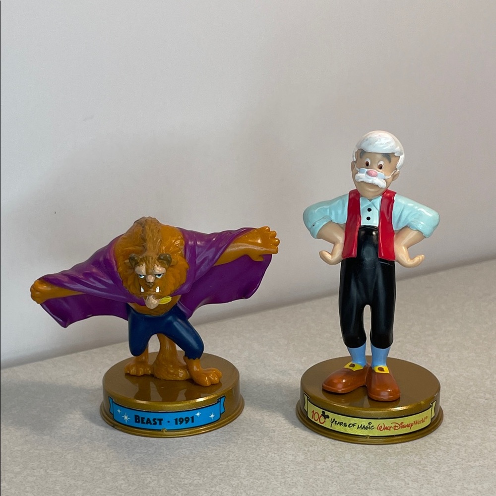 Disney Beast and Geppetto 100 years of Magic 2002 Happy Meal Toys